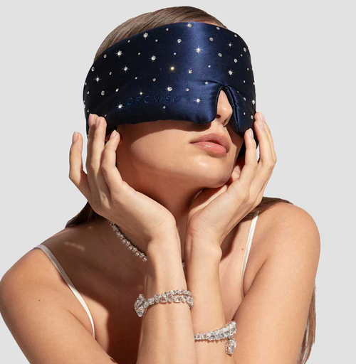 Drowsy Sleep Co . Swarovski Silk Sleep Mask In Midnight Blue