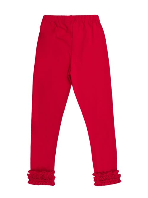 Rufflebutts Girls Ruffle Leggings In Red