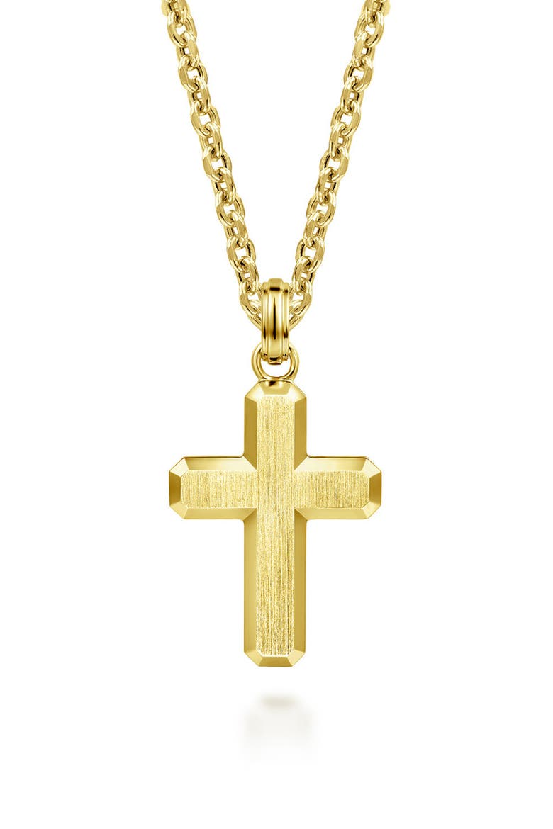 Contemporary 14k Gold Cross Pendant, Alternate, color, 14K YELLOW GOLD