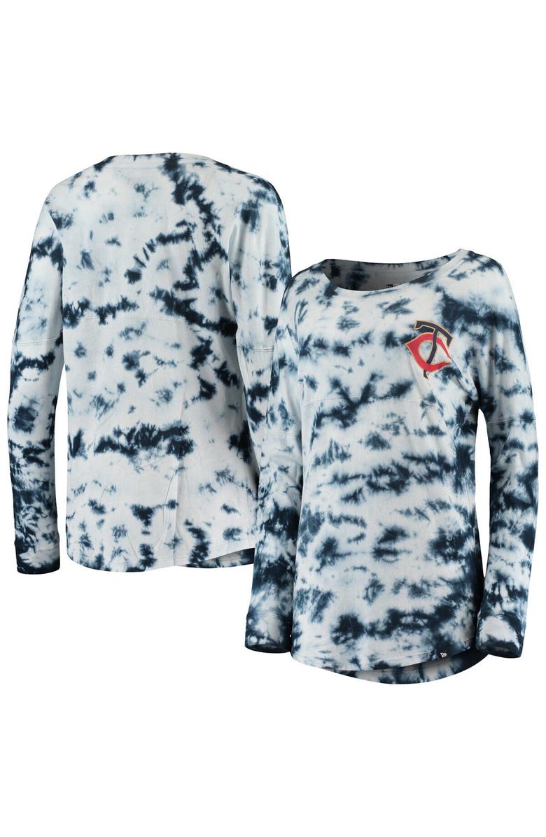 New Era Women's New Era Navy Minnesota Twins Tie-Dye Long Sleeve T-Shirt, Main, color,