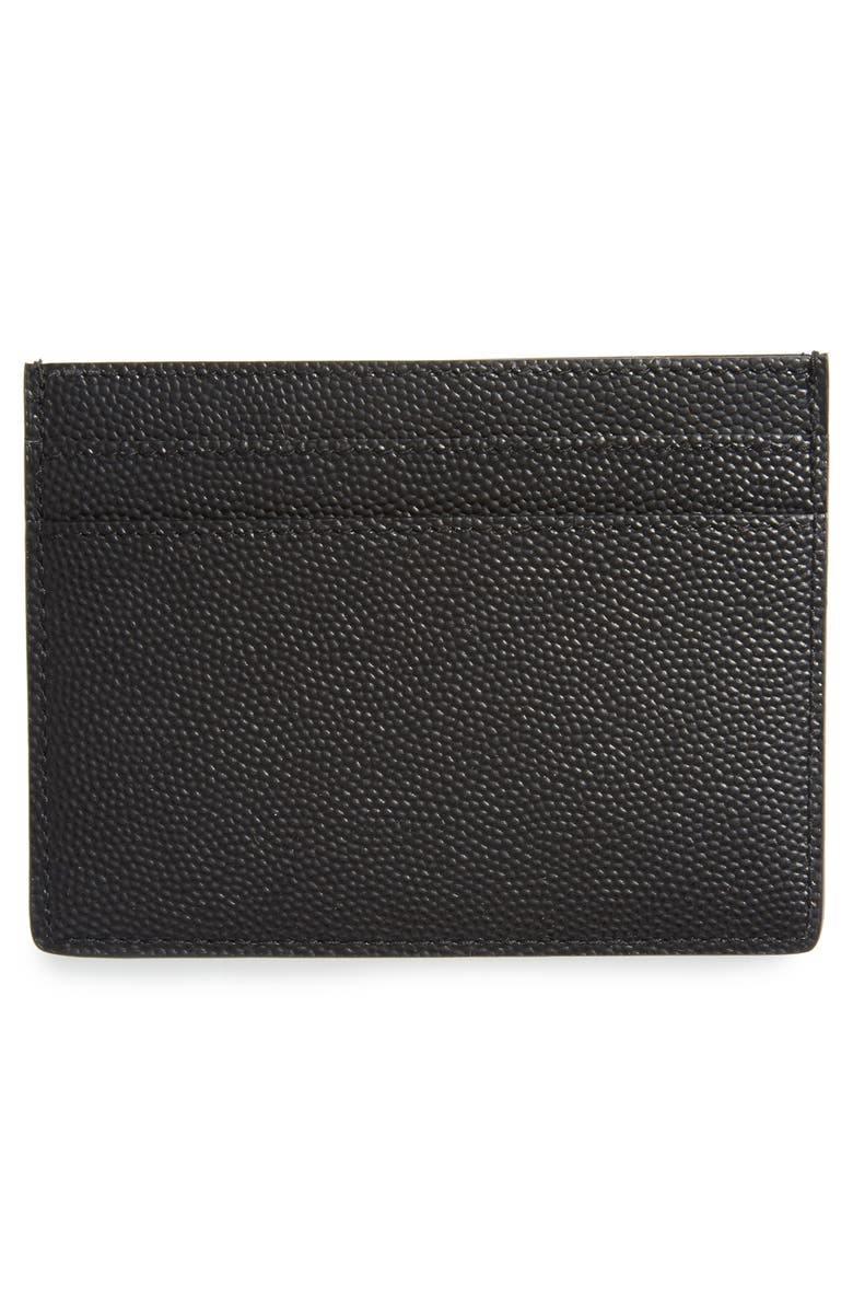 Saint Laurent Pebble Grain Leather Card Case, Alternate, color,