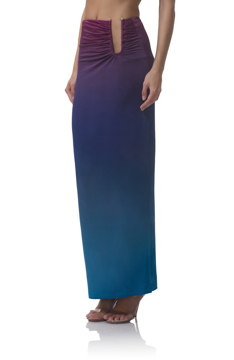 AFRM Aven Ombré Maxi Skirt, Alternate, color, Midnight Ombre