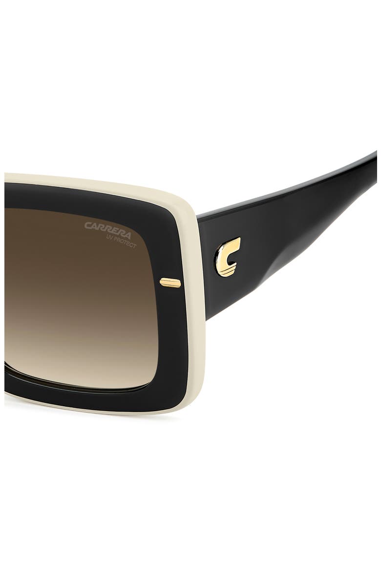 53mm Rectangular Sunglasses, Alternate, color, BLACK/ WHITE/ BROWN