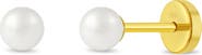 In Season Jewelry 18k Freshwater Pearl Push Back Earrings