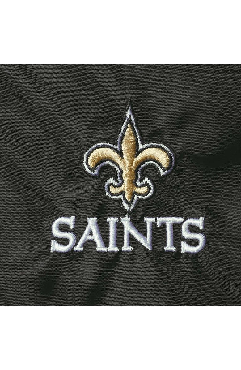 DUNBROOKE Men's Black New Orleans Saints Coaches Classic Raglan Full-Snap Windbreaker Jacket, Alternate, color, 