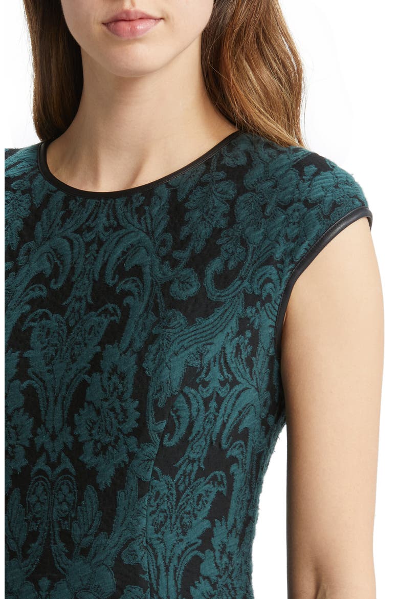 Jacquard Fit & Flare Dress, Alternate, color, HUNTER