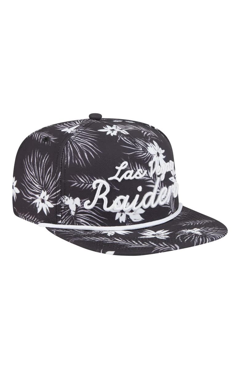 New Era Men's New Era Black Las Vegas Raiders Palm Print A-Frame 9FIFTY Snapback Hat, Alternate, color, Black