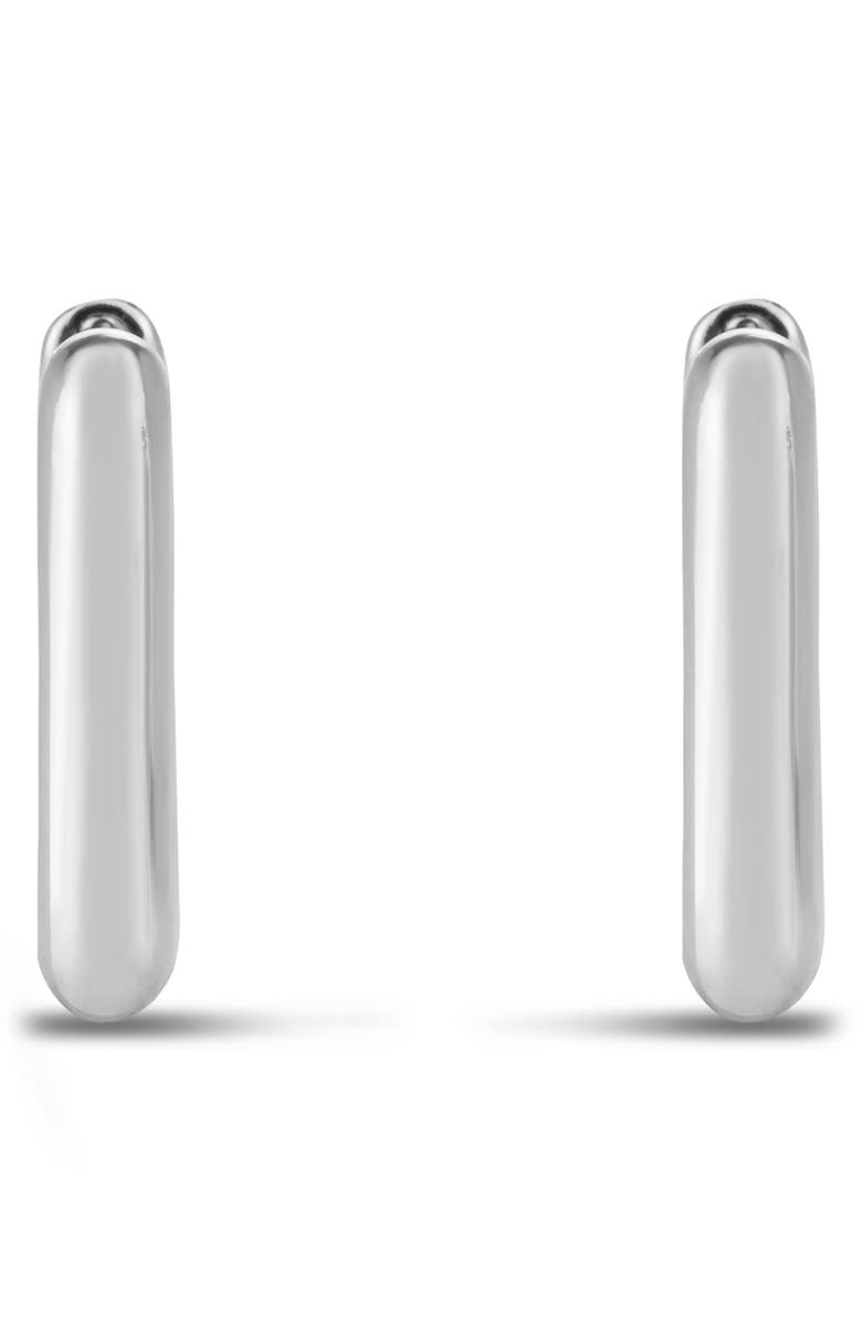 KARAT RUSH Rhodium Plated Sterling Silver Geometric Hinged Hoop Earrings, Alternate, color, Rhodium White