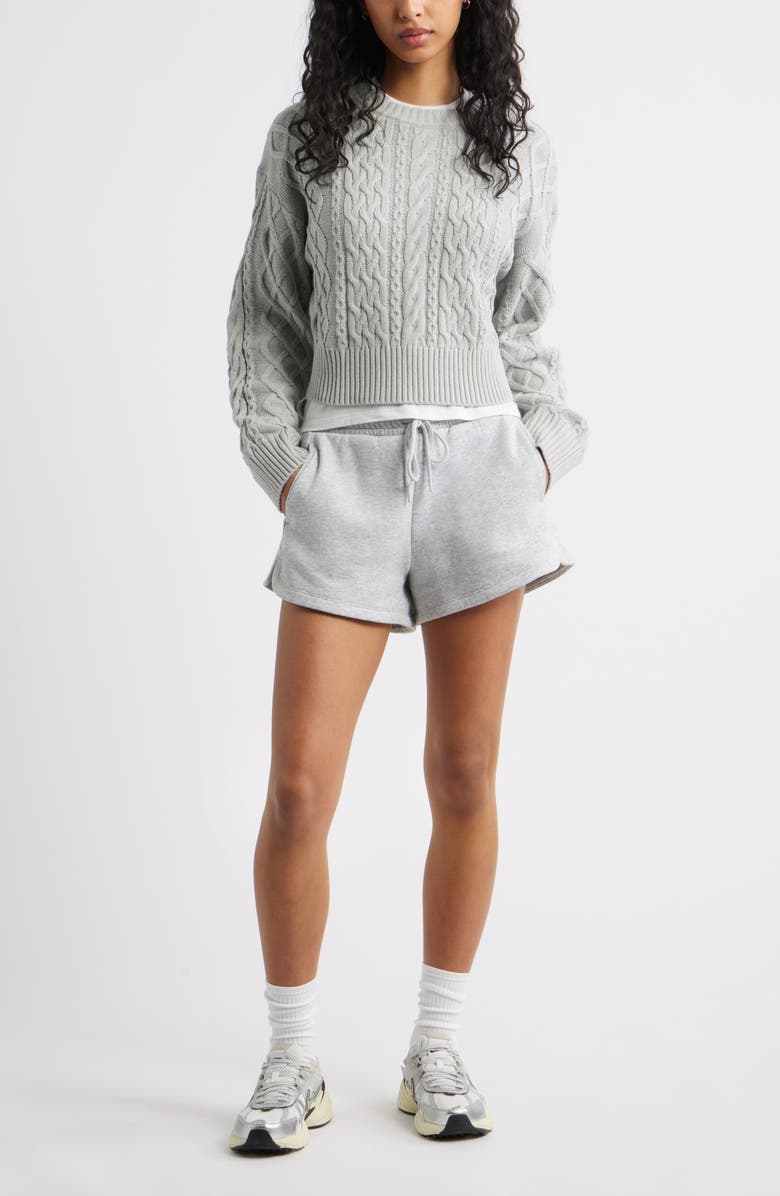 BP. Mini Sweat Shorts, Alternate, color, Grey Soft Heather