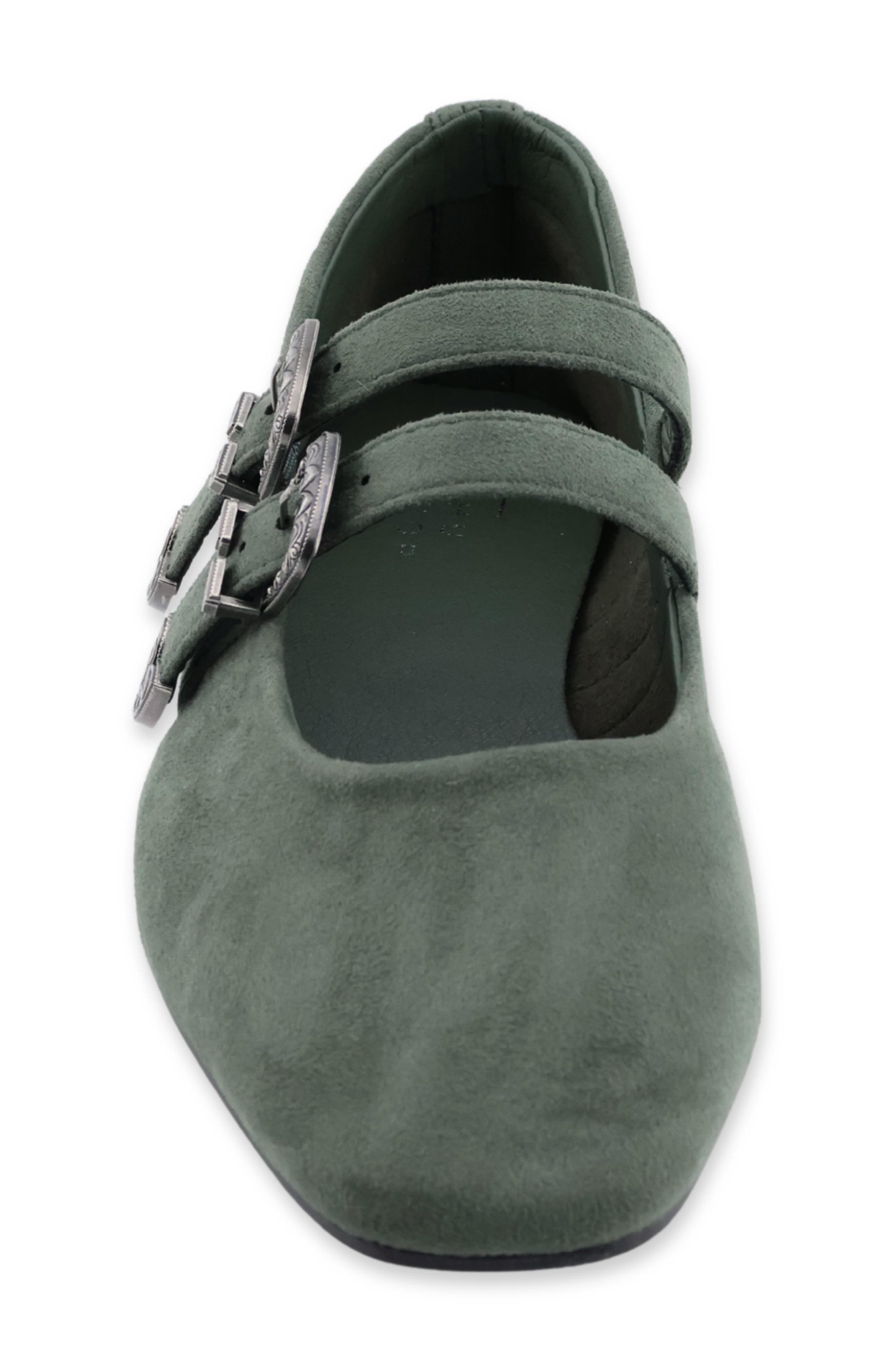 Albany Faux Leather Flat, Alternate, color, SAGE SUEDE