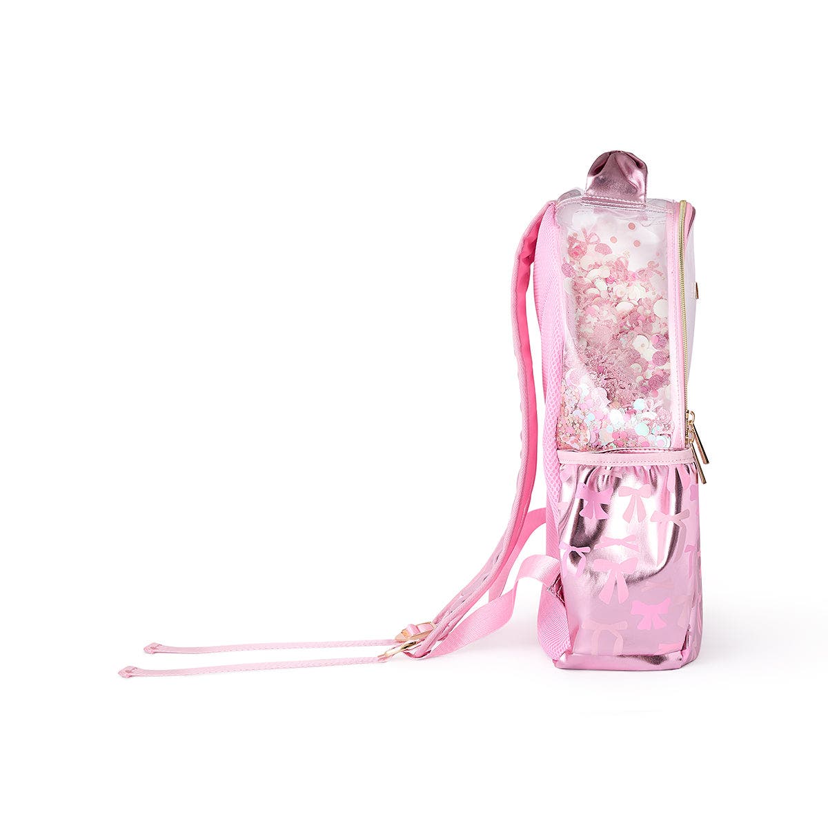 Pink Bow Confetti Clear Backpack by Packed Party | 17" Cute Backpack for Girls, Alternate, color, Pink