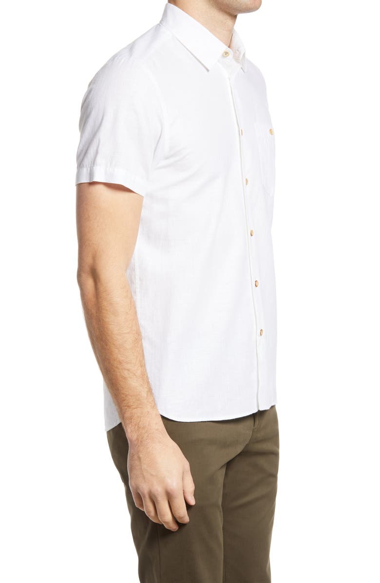 Ted Baker London Civiche Linen & Cotton Button-Up Shirt, Alternate, color,