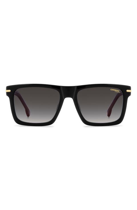 55mm Gradient Rectangular Flat Top Sunglasses