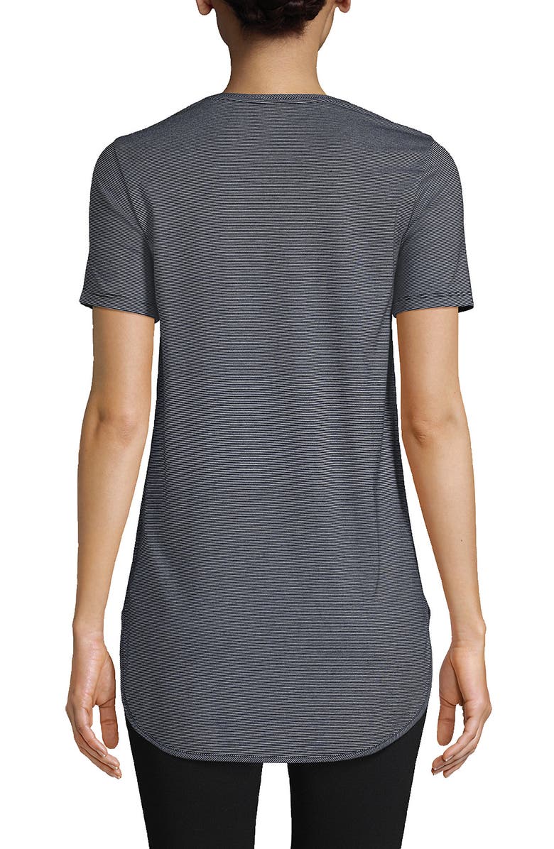 Lands' End Moisture Wicking UPF Sun Short Sleeve Curved Hem Tunic Top-Print, Alternate, color, 