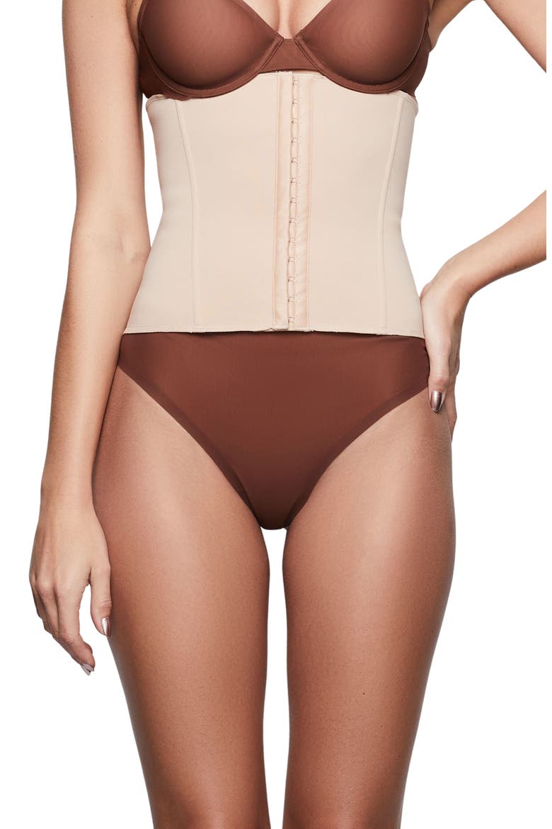 Neoprene Shapewear Waist Trainer, Main, color, CLAY