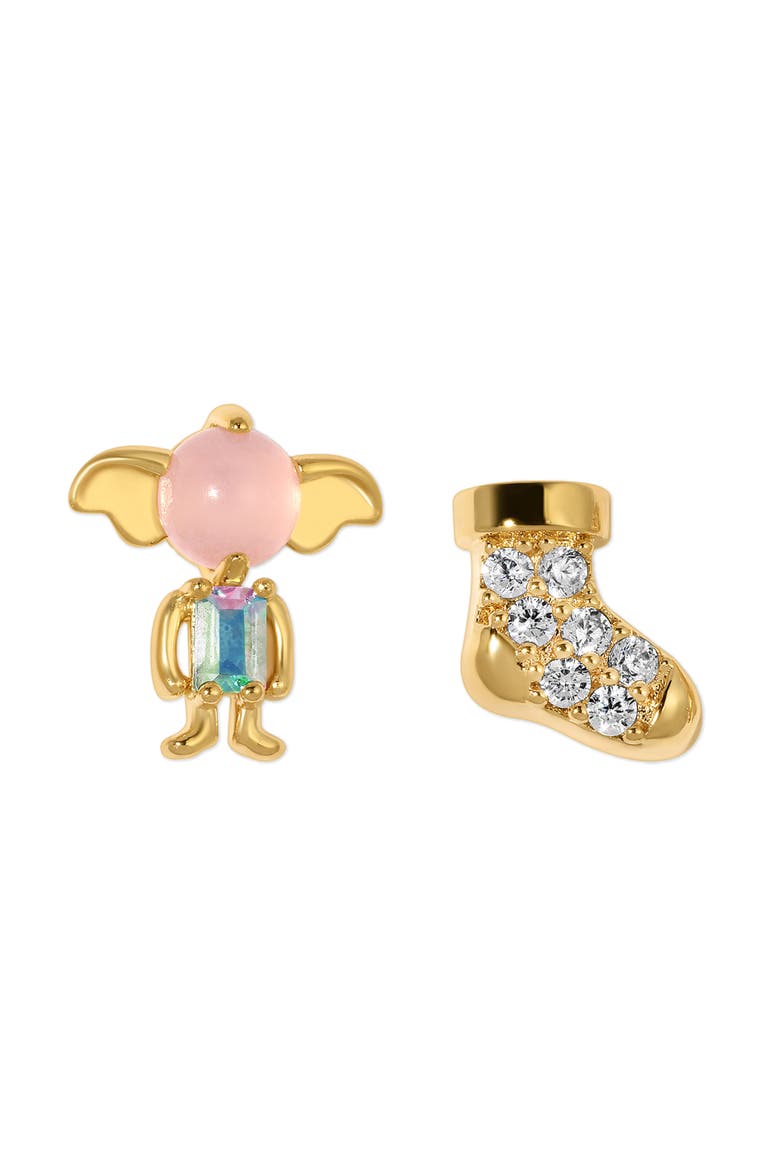 Harry Potter™ Dobby is a Free Elf Mismatched Stud Earrings, Main, color, GOLD