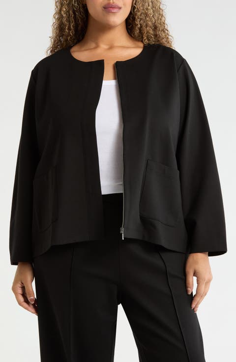 Collarless Zip Jacket