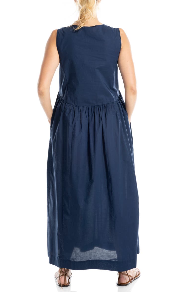 Sleeveless Button Front Maxi Dress, Alternate, color, NAVY
