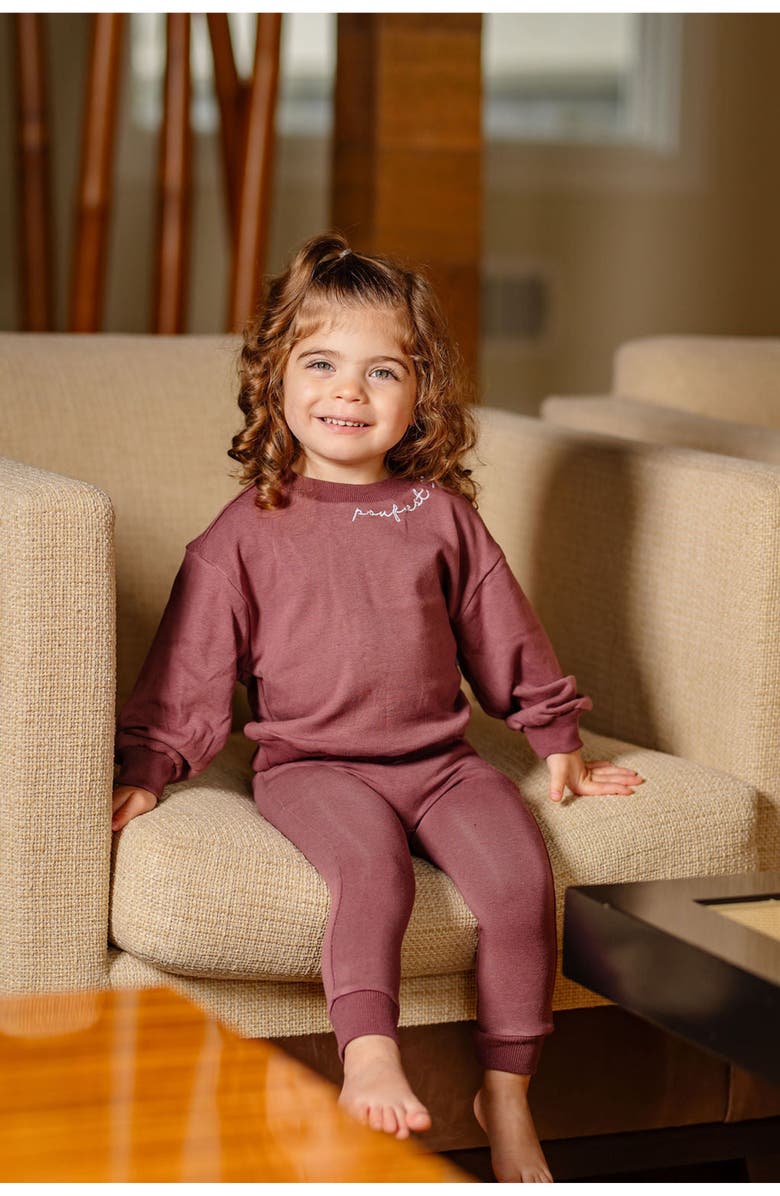 Pouf Girls Embroidered Set, Alternate, color, Berry