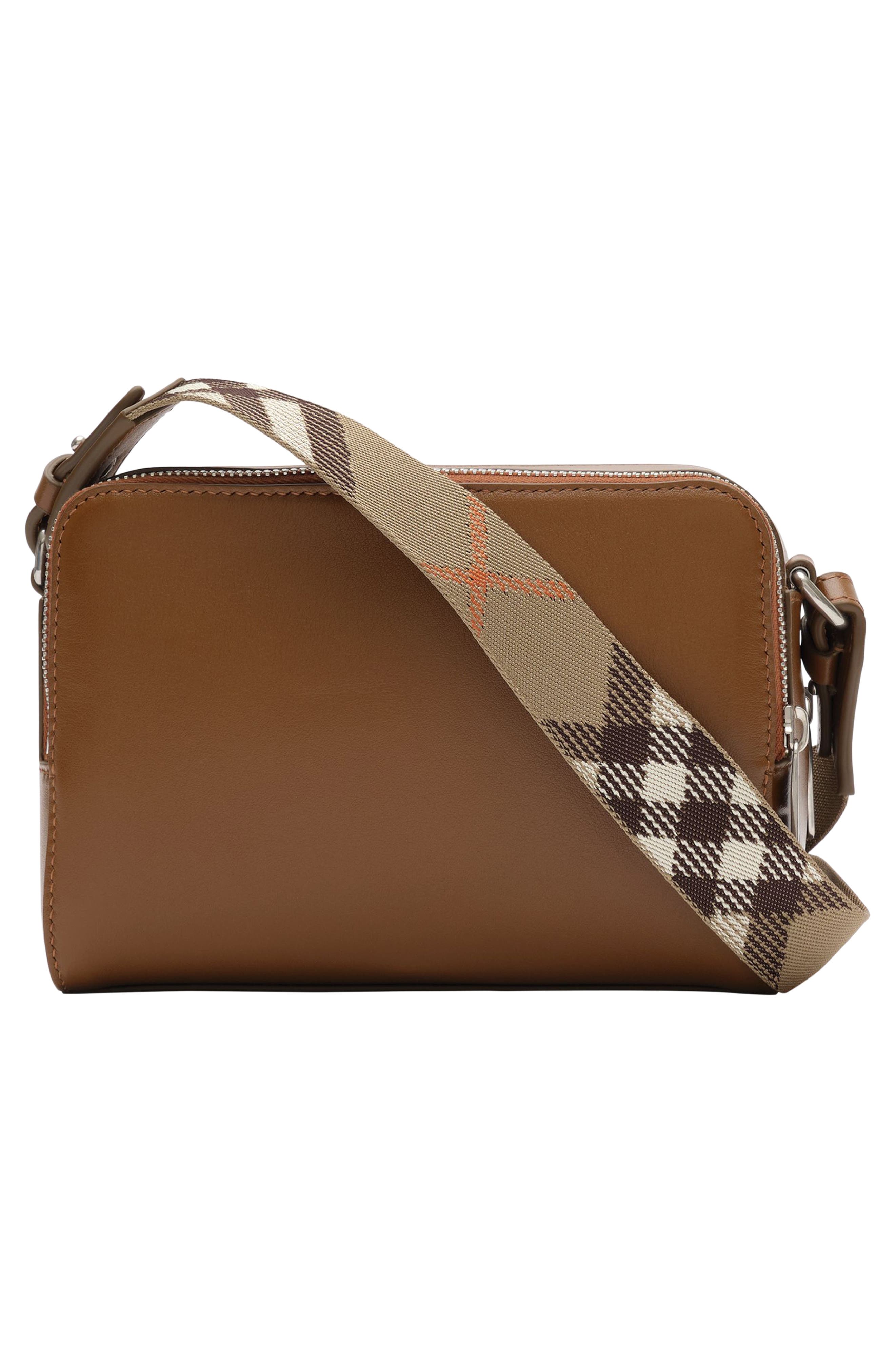 Mini Case Leather Crossbody Bag, Alternate, color, FINCH BROWN/ HAZEL