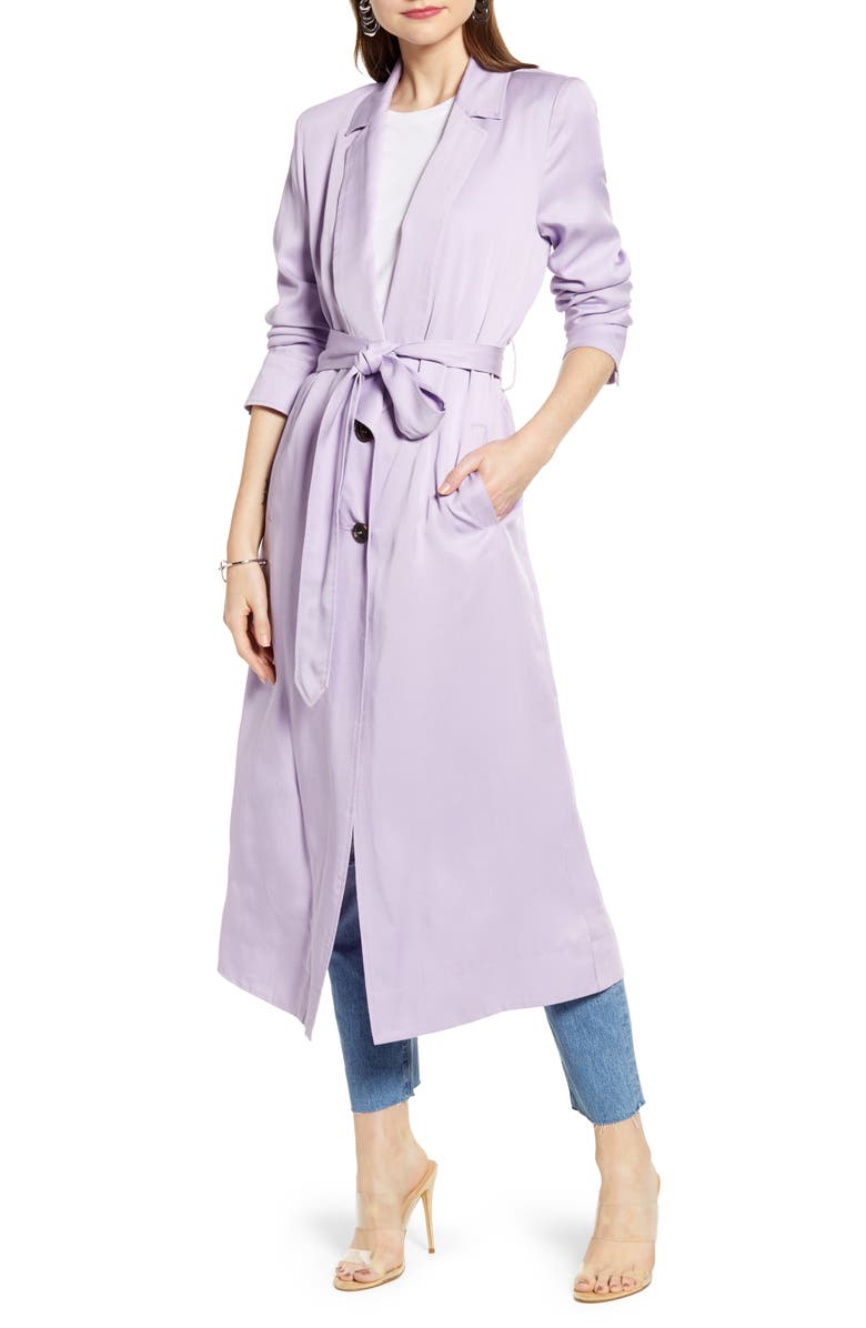 Something Navy Elongated Collar Trench Coat, Alternate, color, 