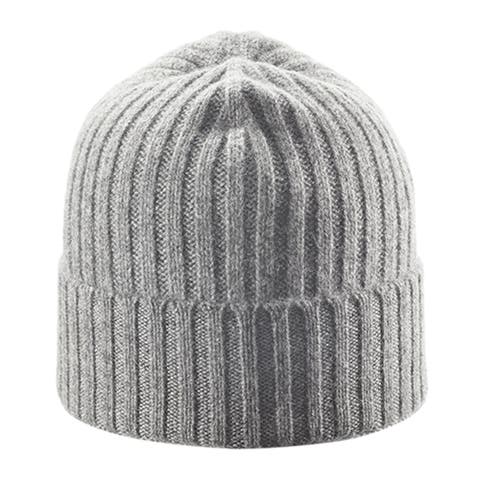Unisex Cashmere Rib Knitted Beanie