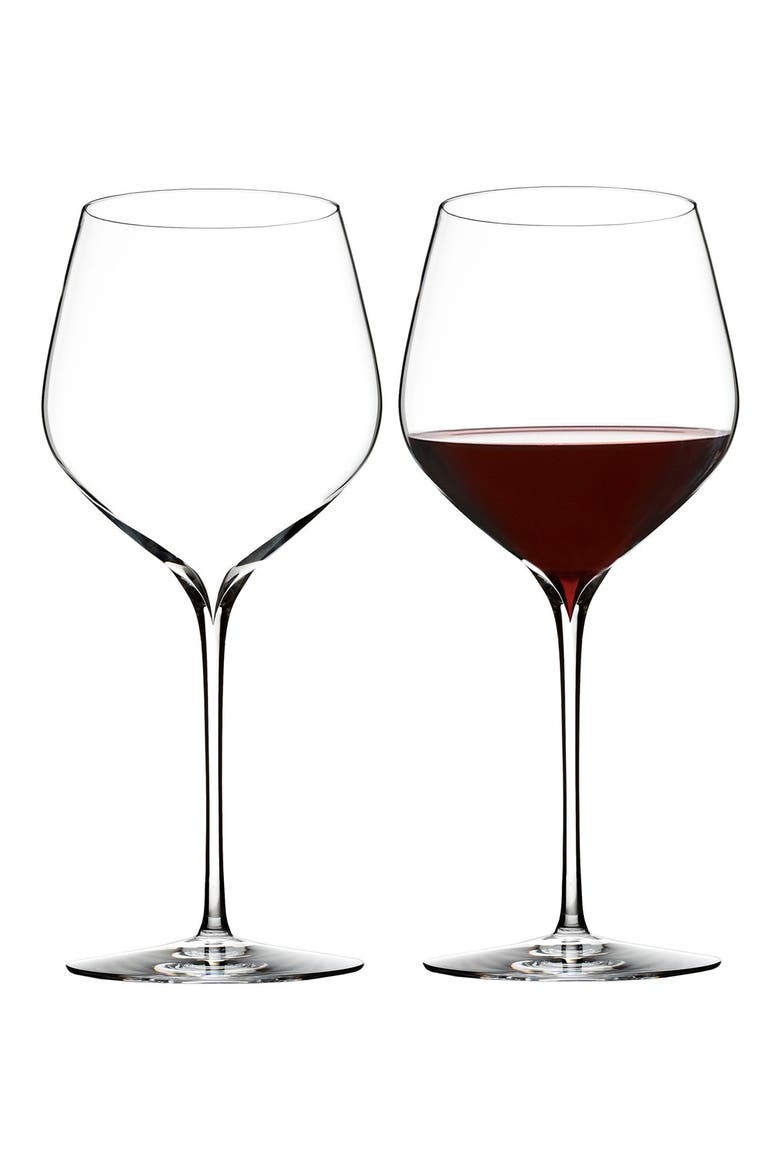 Elegance Set of 2 Fine Crystal Cabernet Sauvignon Glasses, Alternate, color, CLEAR