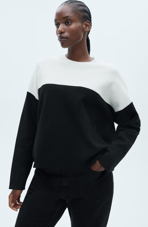 Shop Mango Colorblock Sweater In Black
