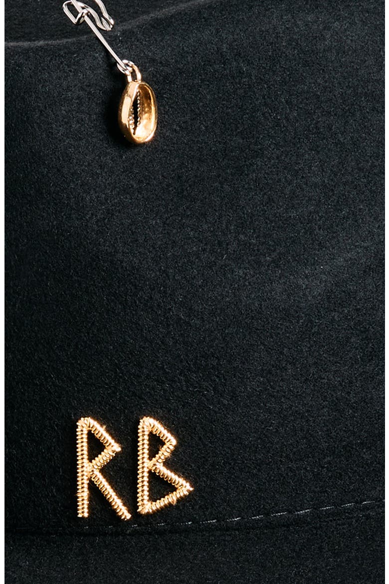 Monogram Logo Wool Fedora, Alternate, color, BLACK
