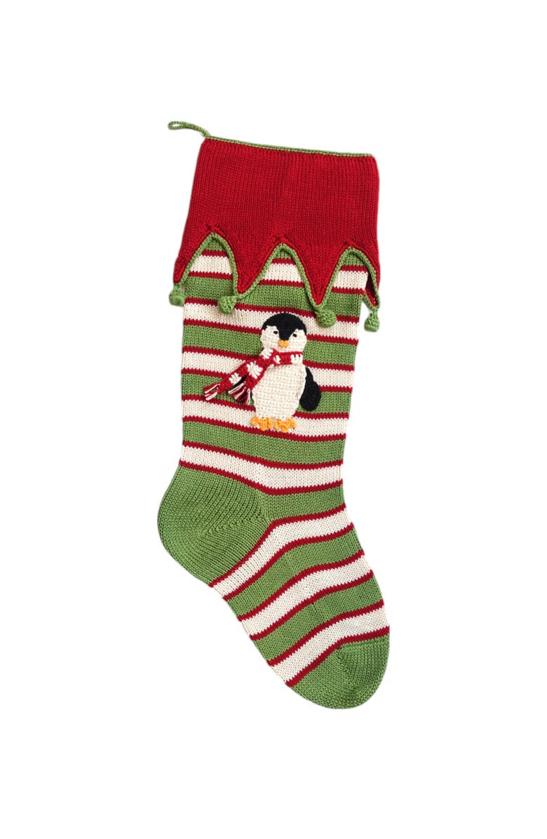 Melange Collection Penguin Stocking, Main, color, Green