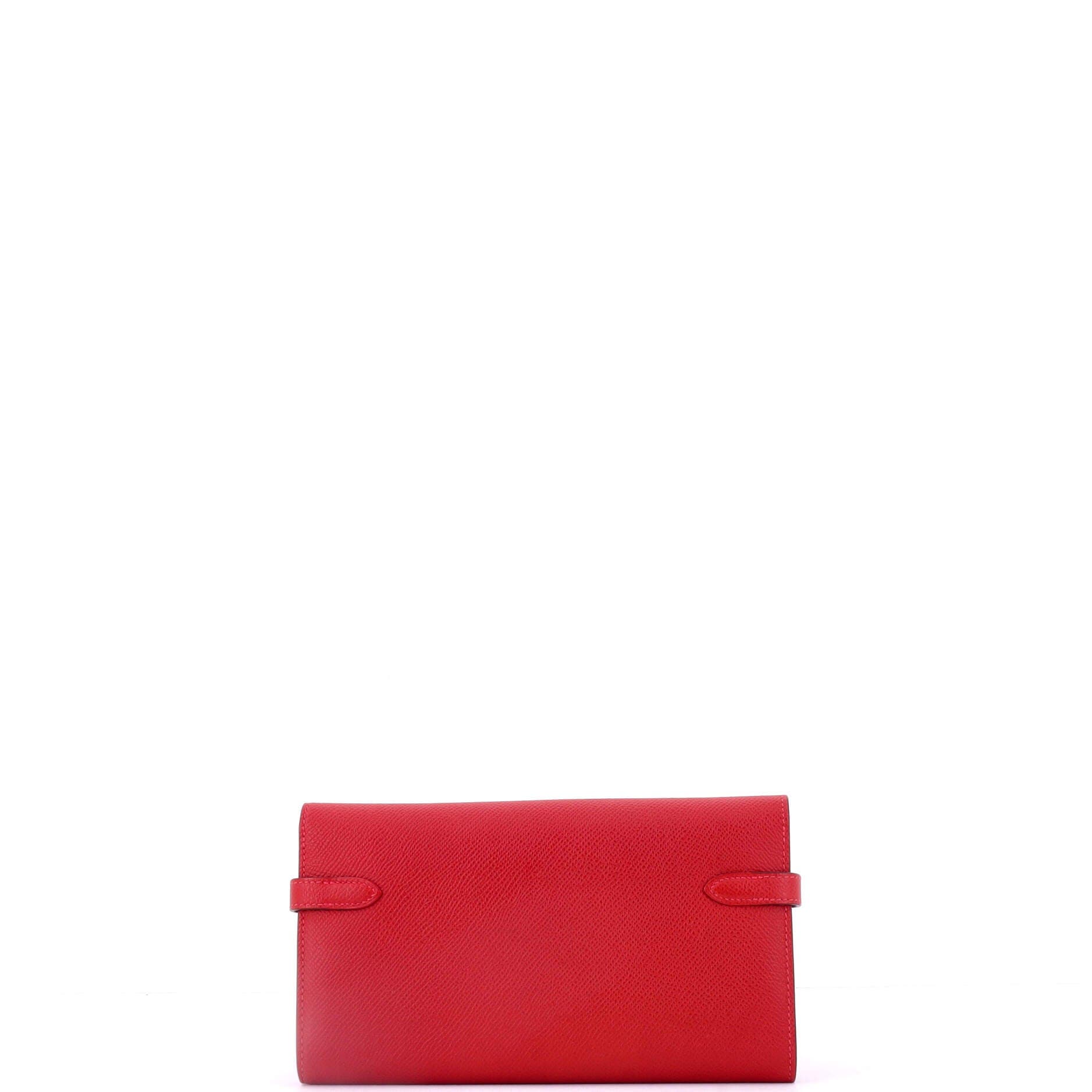 Pre-Owned Hermes Kelly Wallet Epsom Long, Alternate, color, Rouge Casaque