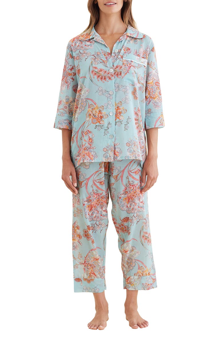 Papinelle Coco Cotton & Silk Crop Pajamas, Main, color,