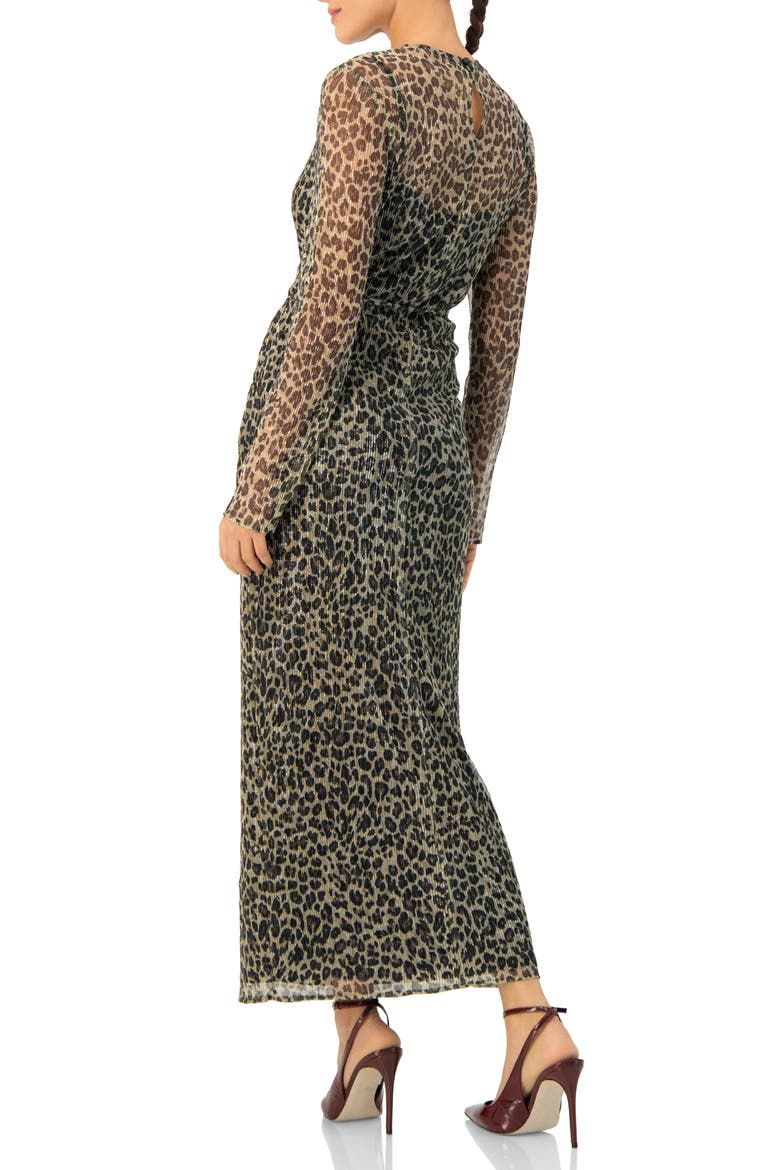 Long See-Though Animal Print Dress, Alternate, color, Multicolor