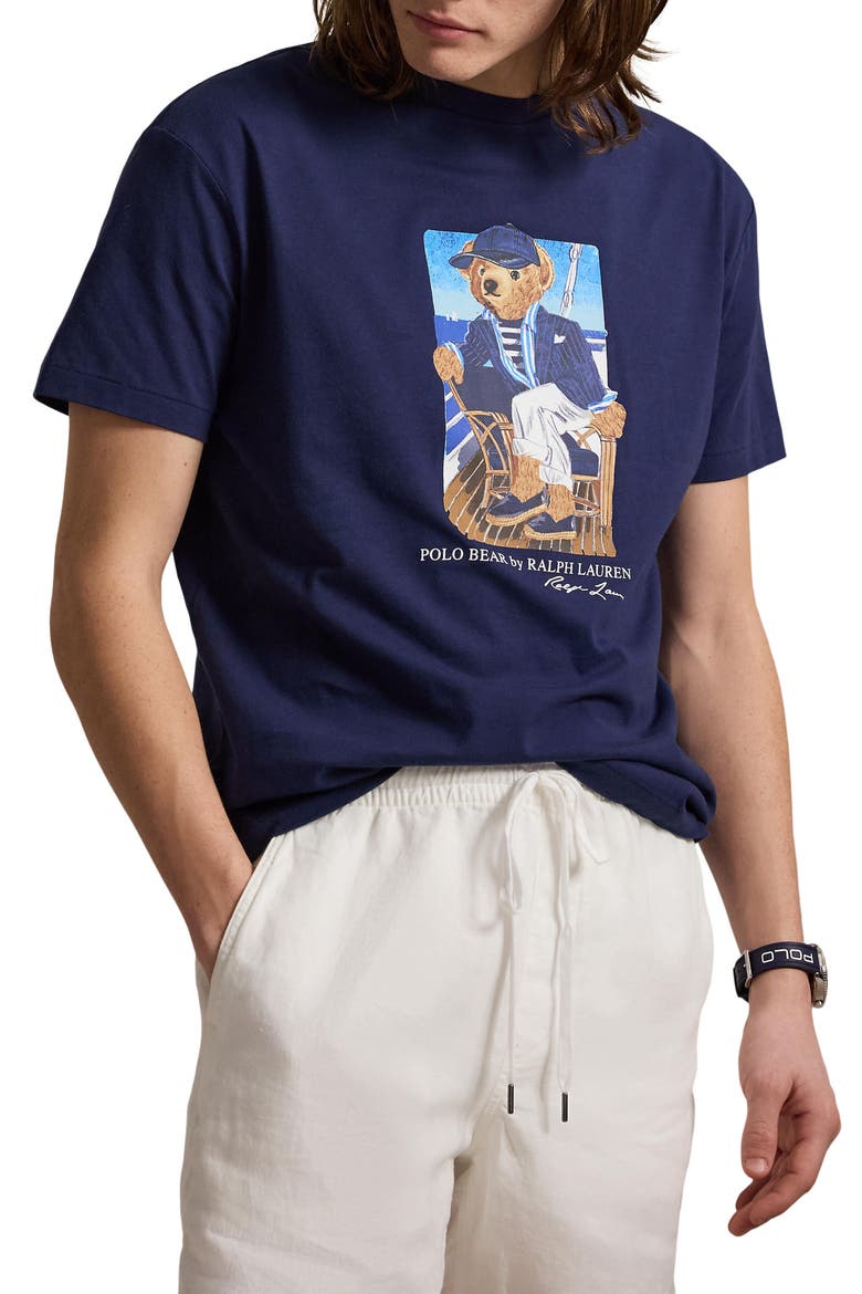 Polo Bear Graphic T-shirt, Main, color, NEWPORT BEAR- NEWPORT NAVY