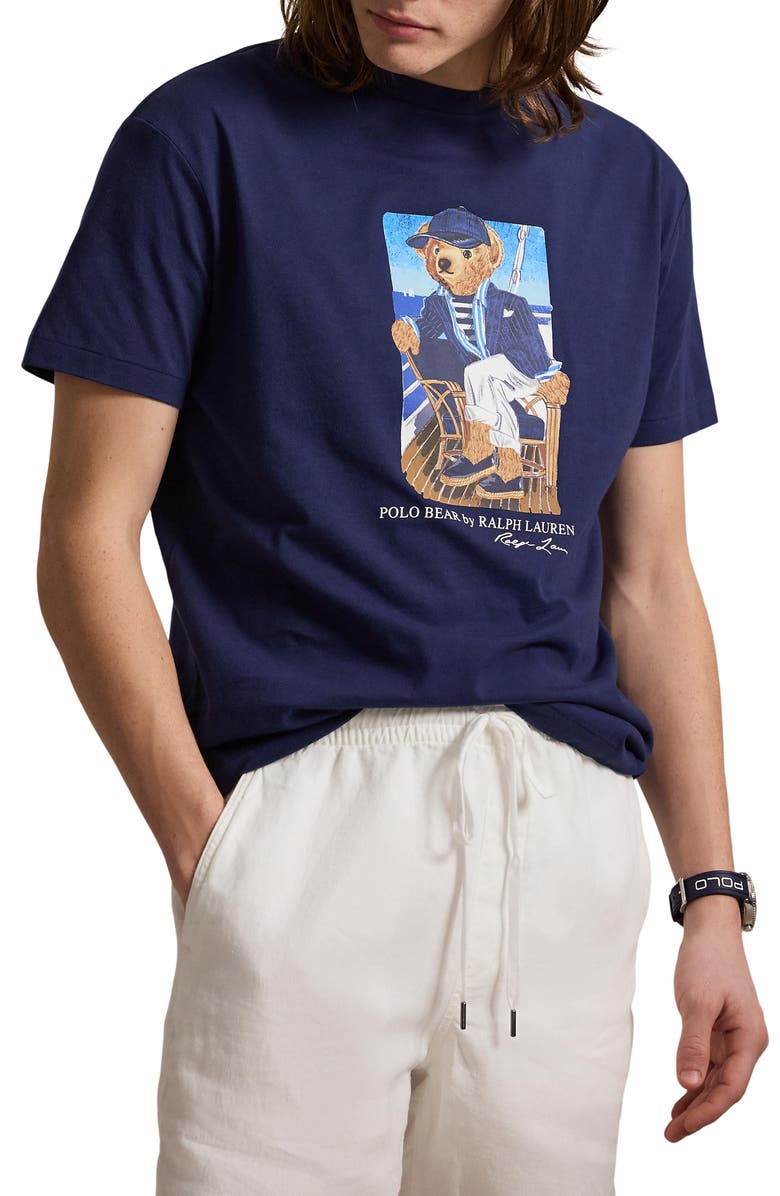 Polo Ralph Lauren Polo Bear Graphic T-shirt, Main, color, Newport Bear- Newport Navy