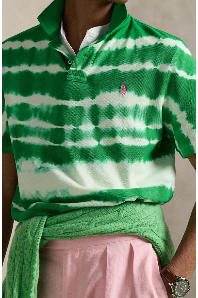 Classic Fit Tie Dye Cotton Piqué Polo, Alternate, color, STEM MULTI