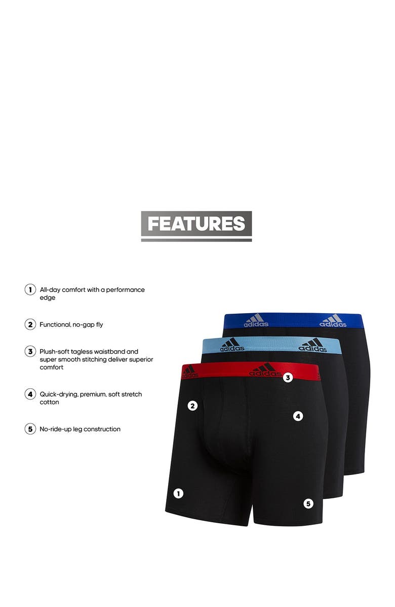adidas Performance Cotton Boxer Brief - Pack of 3, Alternate, color, 
