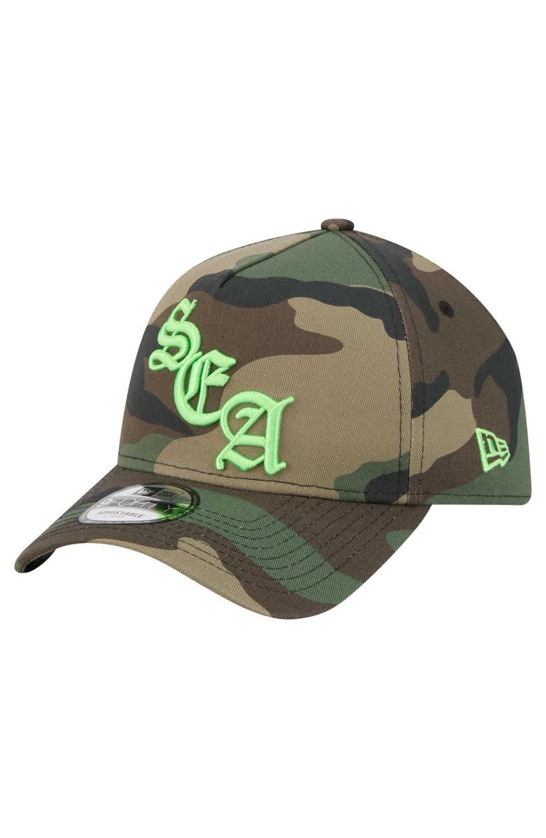 New Era Men's New Era Camo Seattle Seahawks Mystic Camo A-Frame 9FORTY Adjustable Hat, Main, color, Camo