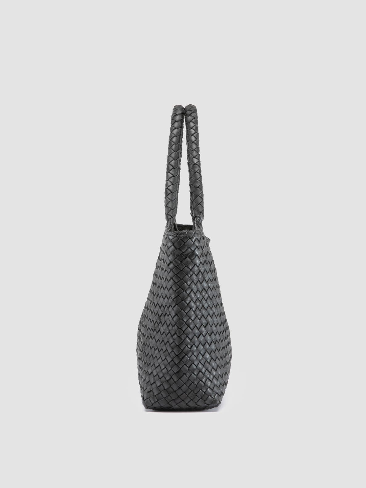 Officine Creative Raquel 001 Hand-Woven Shoulder Bag, Alternate, color, Black
