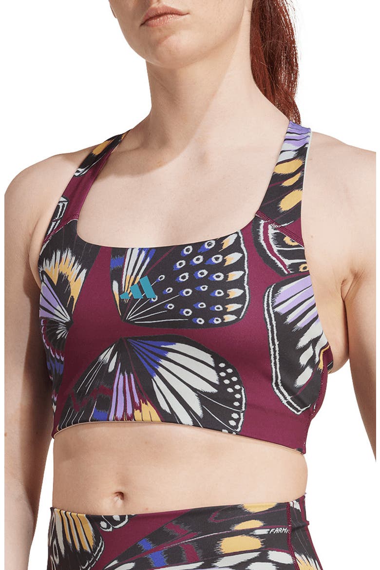 x FARM Rio Sports Bra, Main, color, BLACK/ AMAZON RED/ ENERGY INK