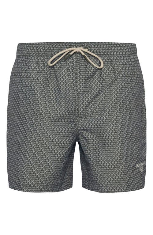 Barbour Shell Swim Trunks In Olive Green