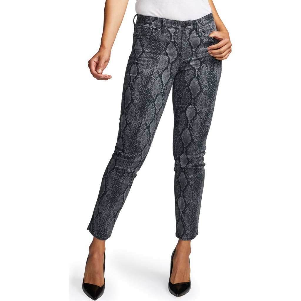 Nydj Curves 360 By Snake Print Slim Straight Jeans In Diamondback