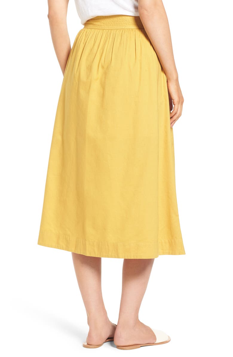Madewell Side Button Midi Skirt, Alternate, color, 