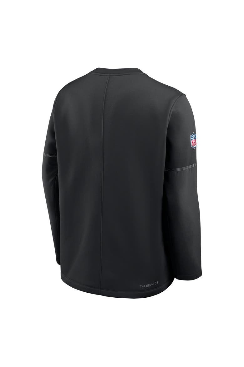 Men's Nike Black Las Vegas Raiders Sideline Coaches Team Present Midweight Therma-FIT Sweatshirt, Alternate, color, Black