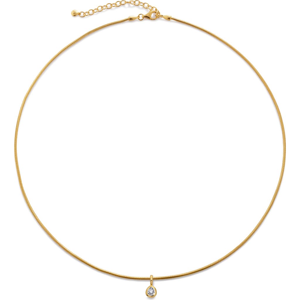 Monica Vinader Solitaire Lab Grown Diamond Pendant Snake Chain Necklace
