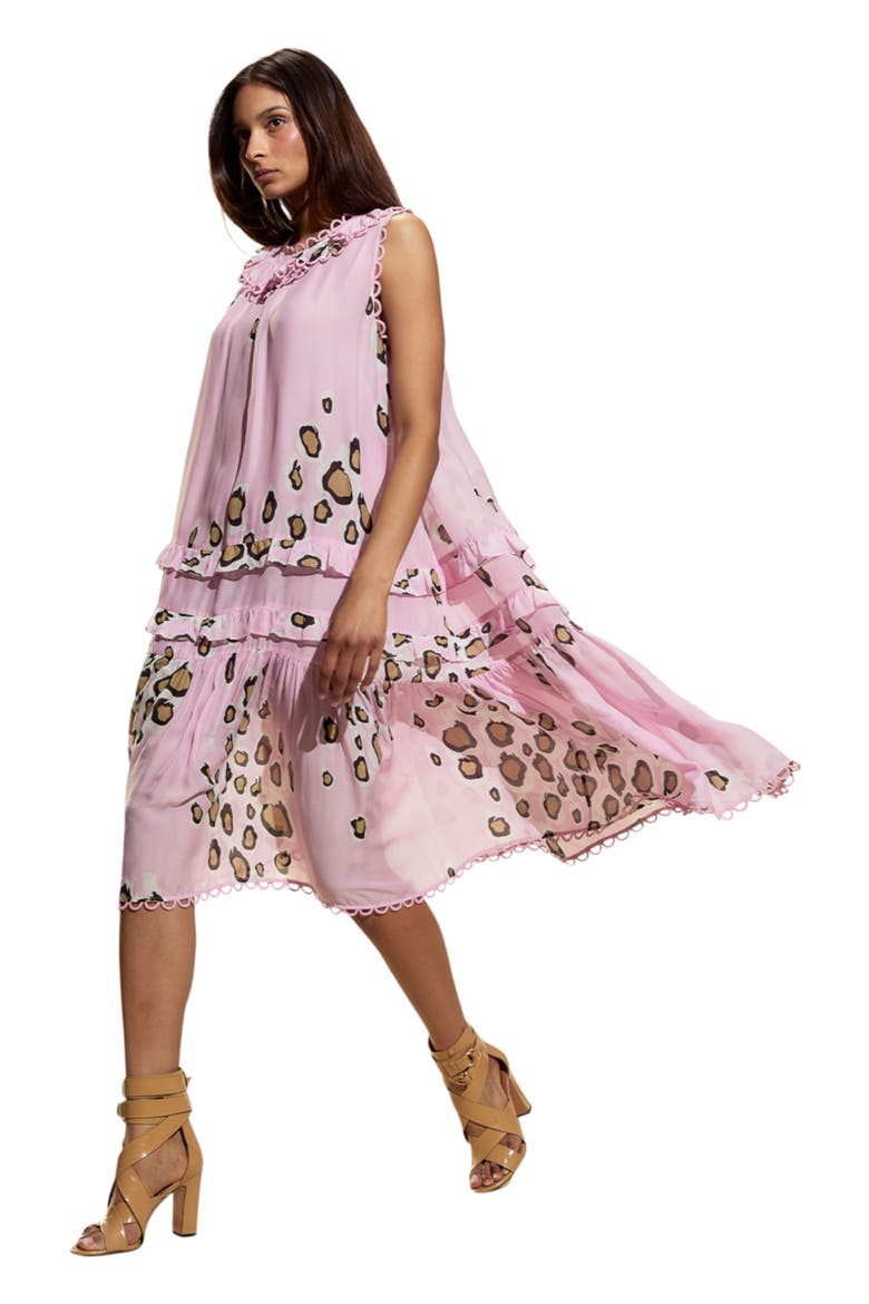pink and gold midi dress Rose Gold Oasis Metallic V Neck Pleated Midi Dress