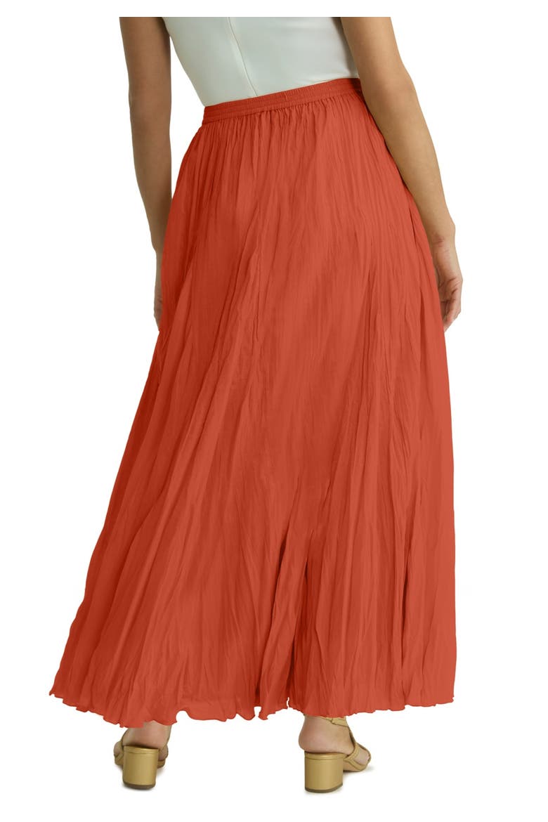 Flowing Crinkled Maxi Skirt, Alternate, color, BURNT RED