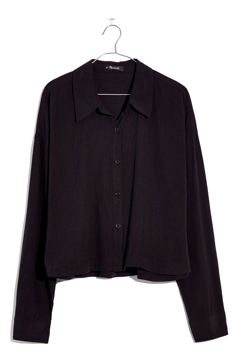 Lusterweave Hartfield Crop Shirt, Alternate, color, TRUE BLACK
