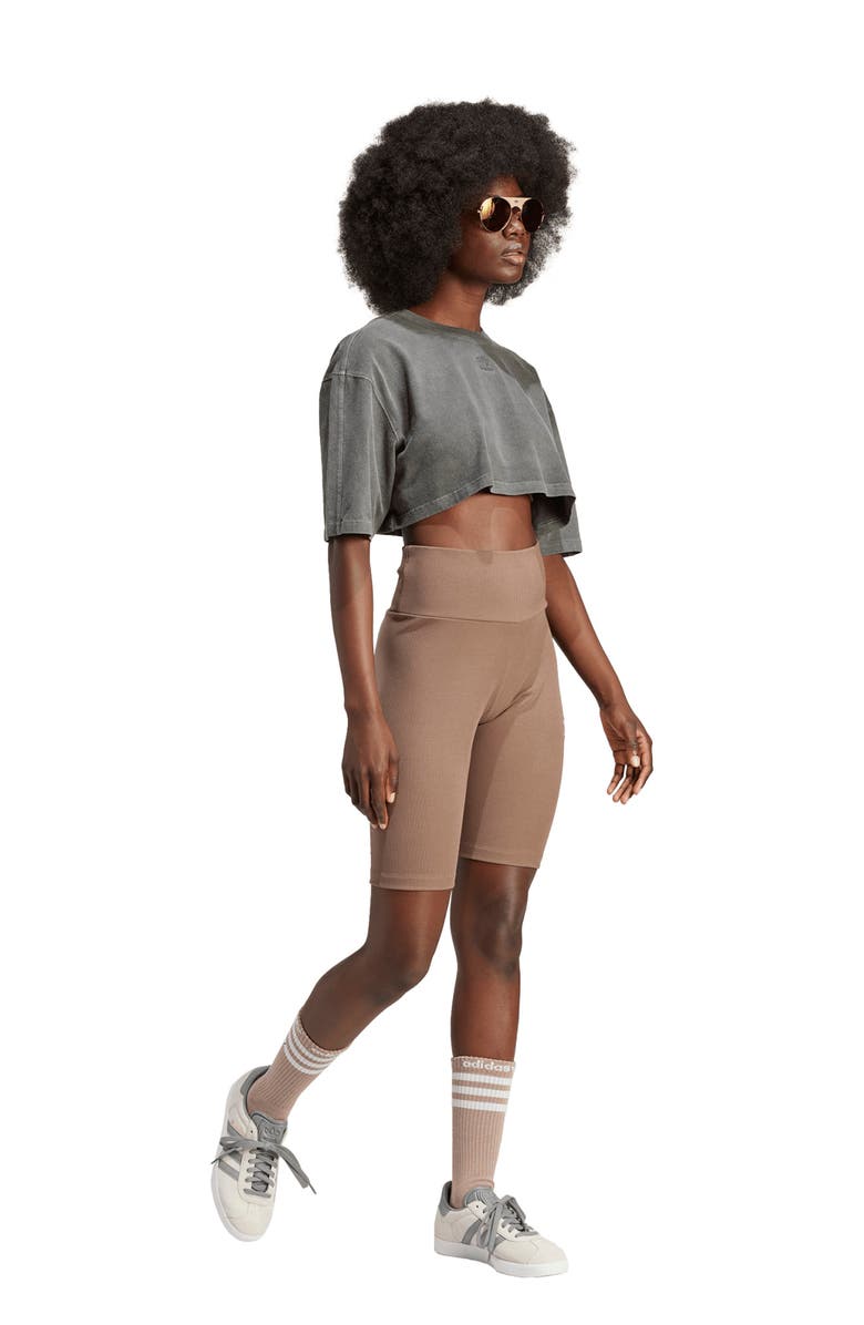 adidas Lifestyle High Waist Rib Shorts, Alternate, color, 