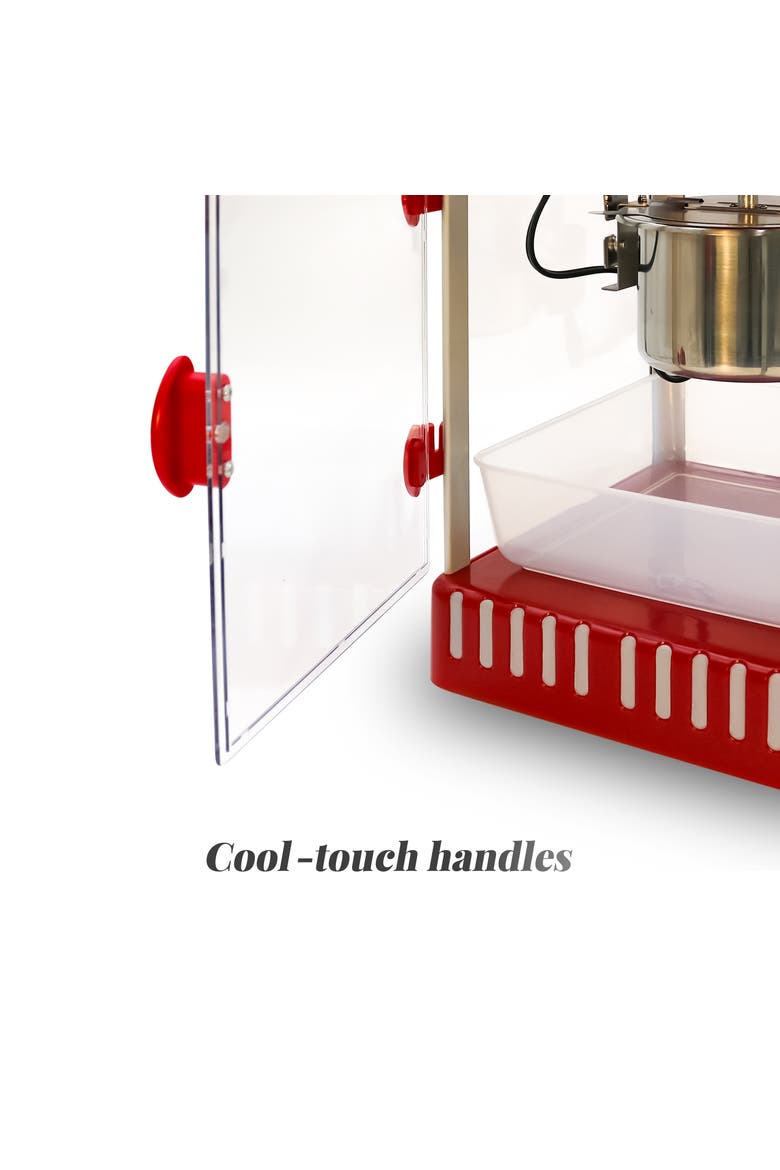 2.5 Oz Kettle Popcorn Maker with Stirring System, Alternate, color, Red / Black Retro style